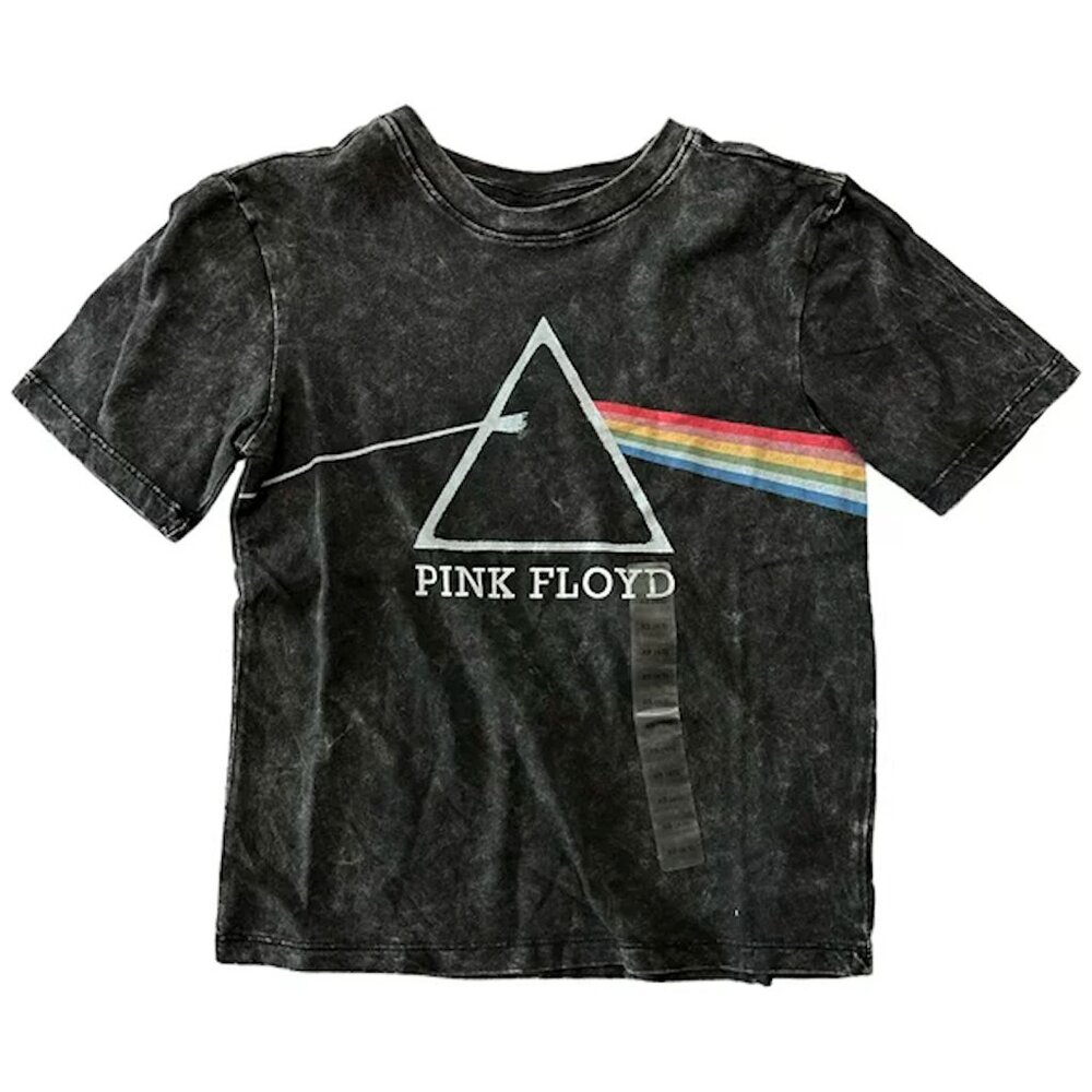 Boy's Licensed Retro Vintage Graphic Tee Short Sleeve T-Shirt Pink Floyd